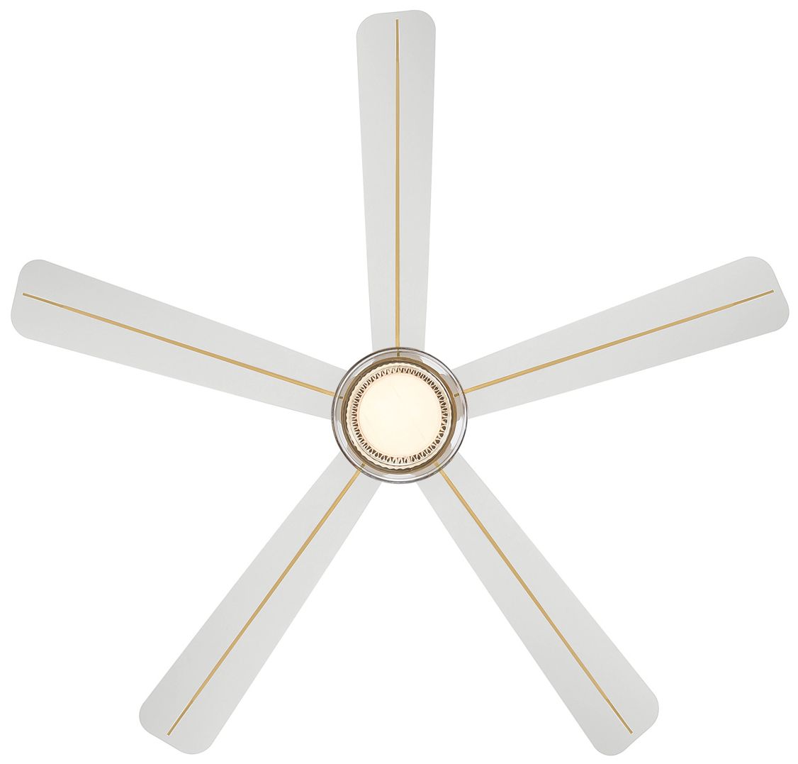 Image 3 Minka Aire Nellora 52-in CCT LED Legacy Brass Indoor 5-Blade Ceiling Fan more views