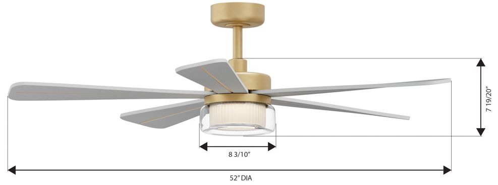Image 7 Minka Aire Nellora 52-in CCT LED Legacy Brass Indoor 5-Blade Ceiling Fan more views
