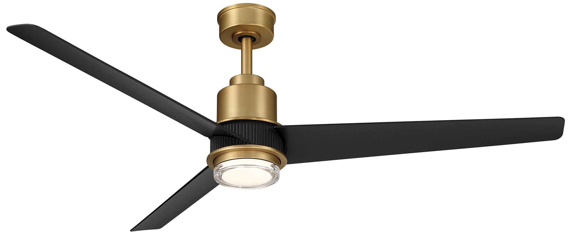 Image 2 Minka-Aire Nillson 56-in LED Heritage Brass and Black 3-Blades Ceiling Fan more views