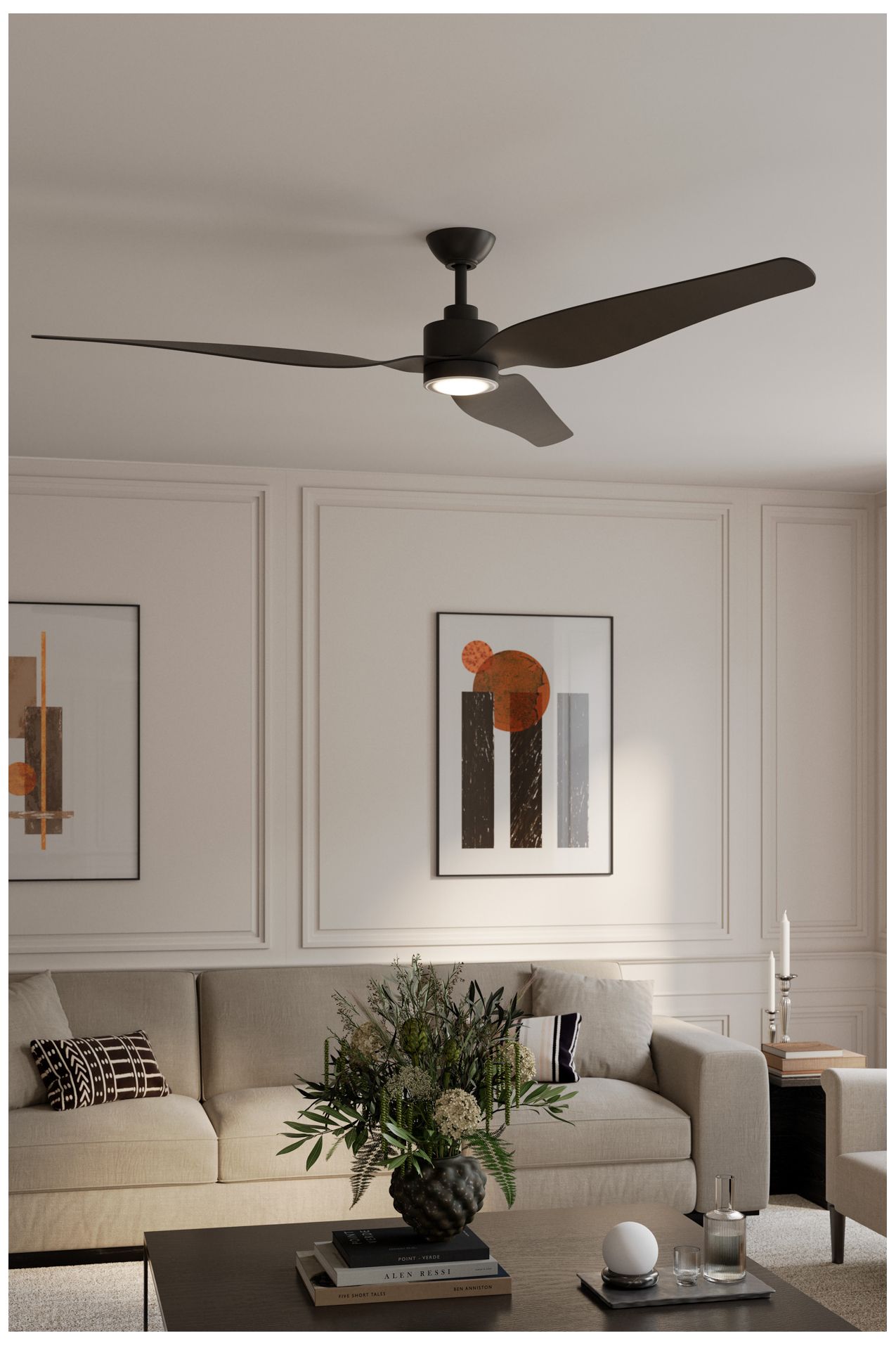 Image 6 Minka Aire Norwynd 72-in 5CCT Black Coastal Rated Outdoor Smart Ceiling Fan more views