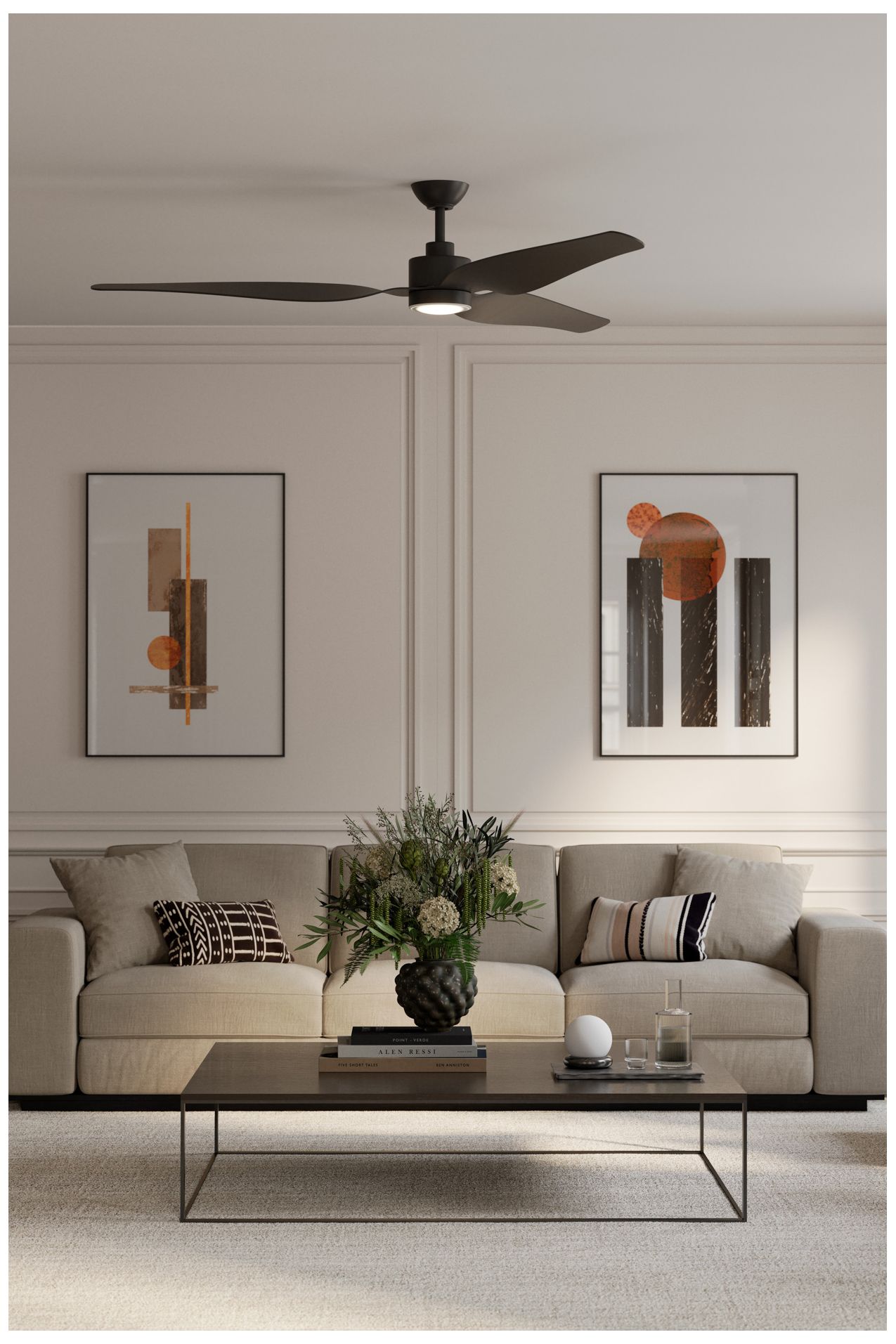 Minka Aire Norwynd 72-in 5CCT Black Coastal Rated Outdoor Smart Ceiling Fan