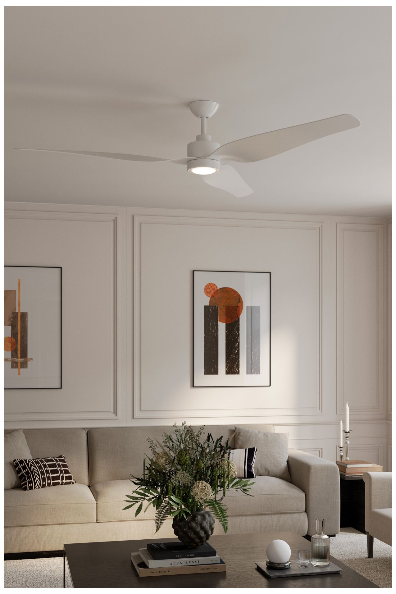 Image 6 Minka Aire Norwynd 72-in 5CCT White Coastal Rated Outdoor Smart Ceiling Fan more views