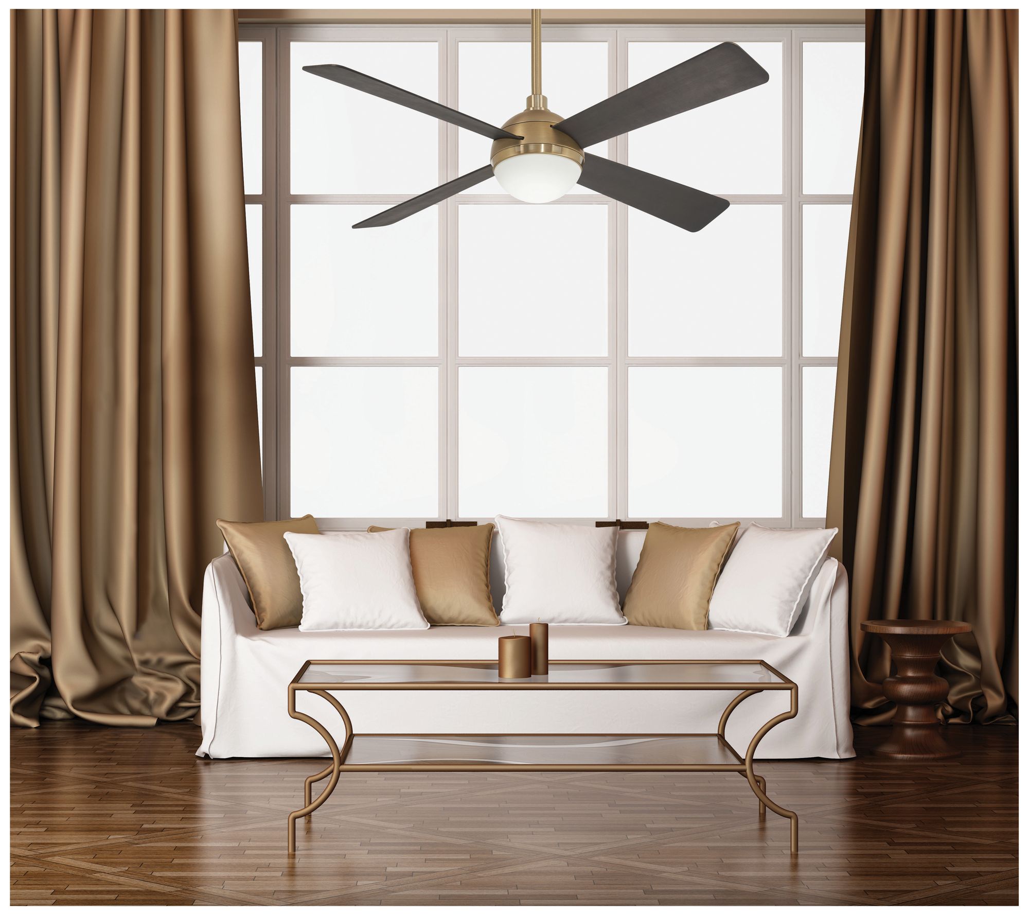 Image 6 Minka Aire Orb 54-inch LED Brushed and Soft Brass Ceiling Fan more views