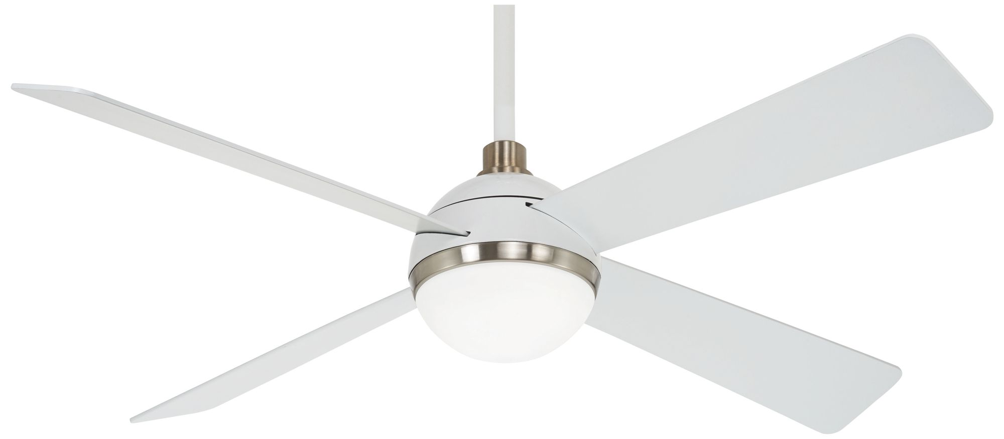 Minka Aire Orb LED 54-inch Flat White and Brushed Nickel Ceiling Fan