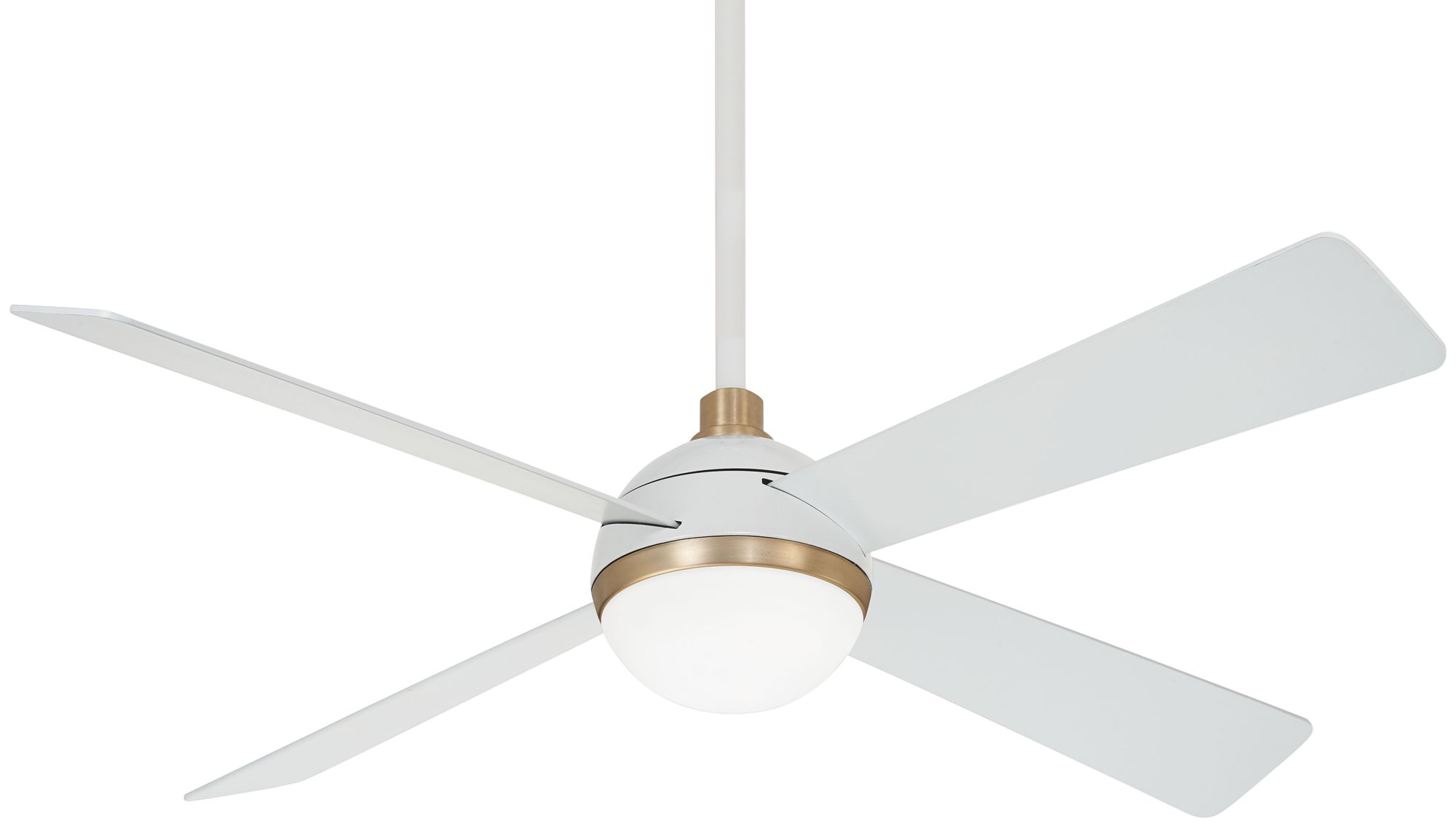 Image 2 Minka Aire Orb LED 54-inch Flat White and Soft Brass Ceiling Fan