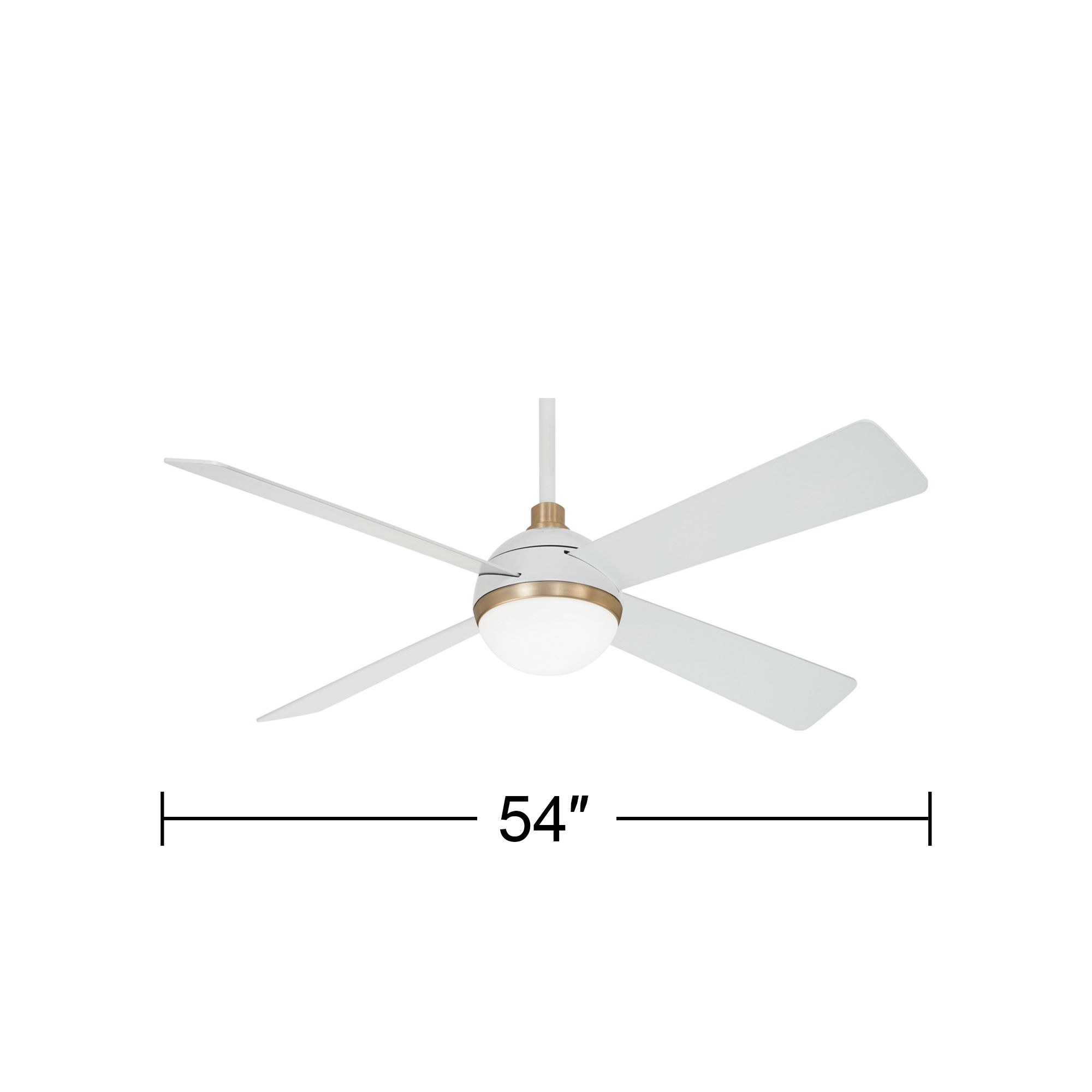 Image 6 Minka Aire Orb LED 54-inch Flat White and Soft Brass Ceiling Fan more views