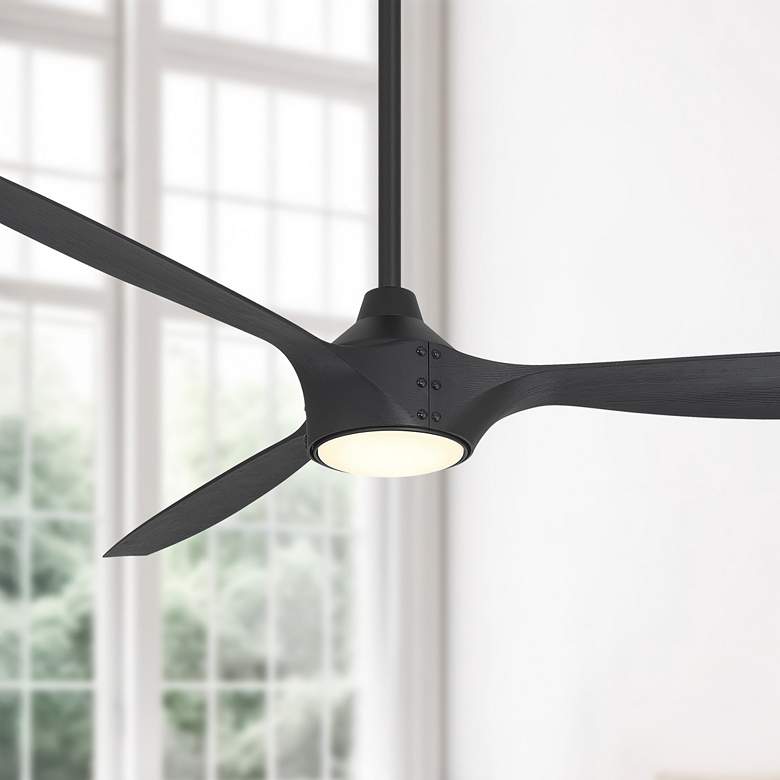 Image 1 Minka-Aire Pierce 65-in LED Coal Black Indoor 3-Blade Smart Ceiling Fan