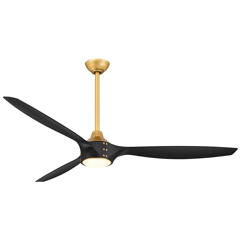 Image 2 Minka-Aire Pierce 65-in LED Legacy Brass Indoor 3-Blade Smart Ceiling Fan more views