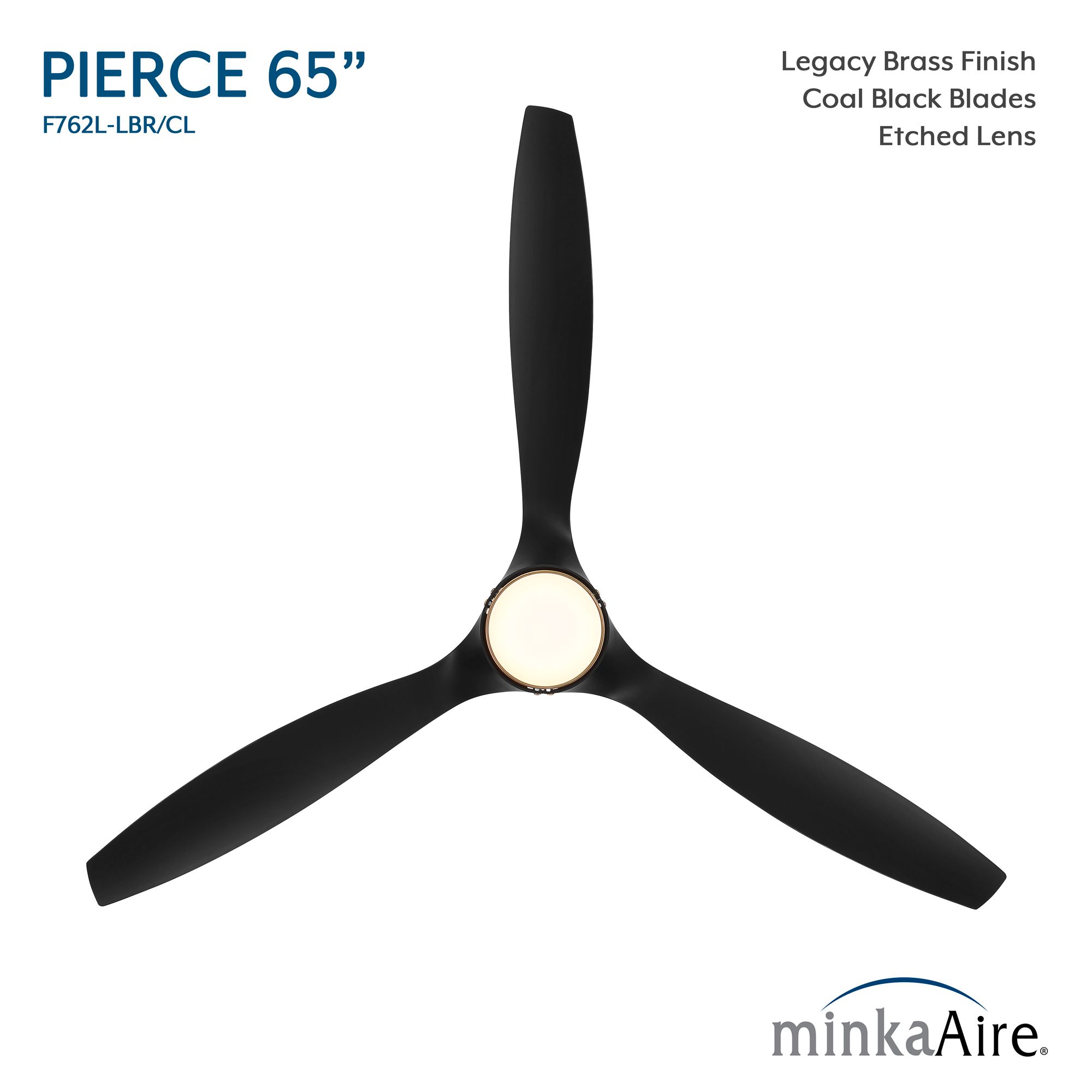 Minka-Aire Pierce 65-in LED Legacy Brass Indoor 3-Blade Smart Ceiling Fan