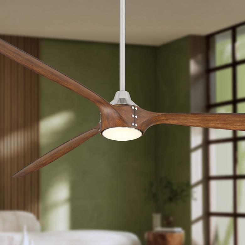 Image 1 Minka-Aire Pierce 84-in LED Brushed Nickel Indoor 3-Blade Smart Ceiling Fan