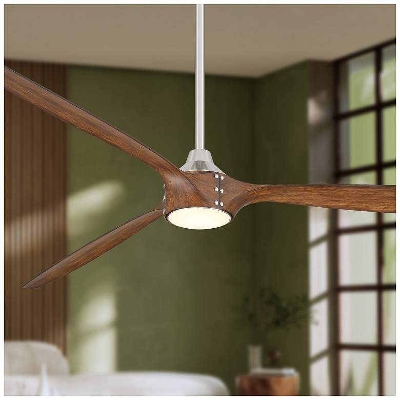Image 3 Minka-Aire Pierce 84-in LED Brushed Nickel Indoor 3-Blade Smart Ceiling Fan more views