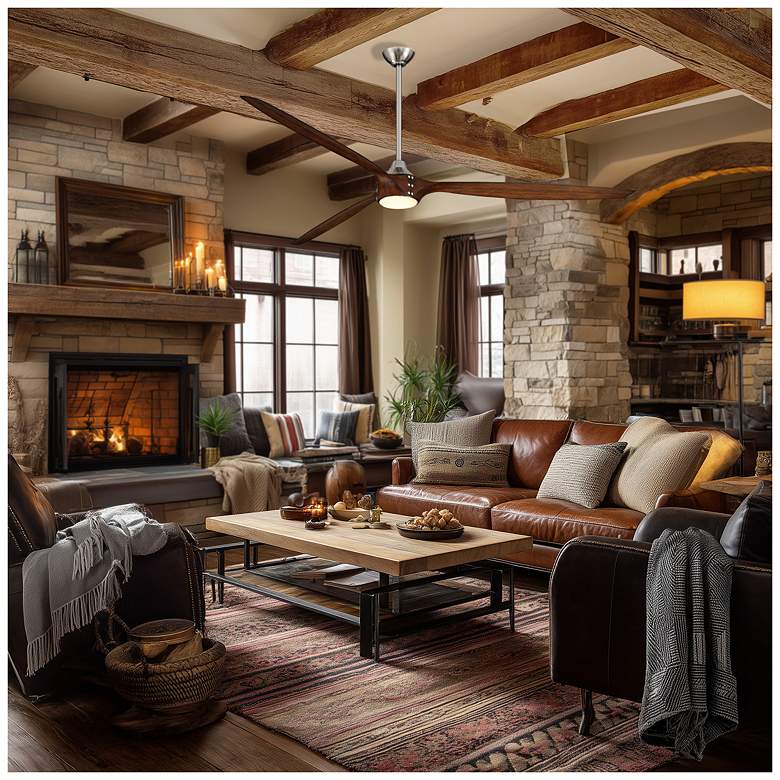 Image 6 Minka-Aire Pierce 84-in LED Brushed Nickel Indoor 3-Blade Smart Ceiling Fan more views