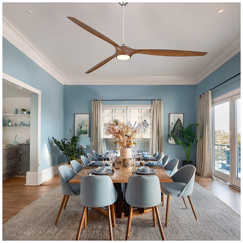 Image 7 Minka-Aire Pierce 84-in LED Brushed Nickel Indoor 3-Blade Smart Ceiling Fan more views