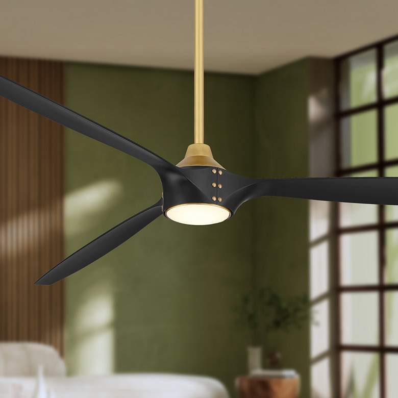 Image 1 Minka-Aire Pierce 84-in LED Legacy Brass Indoor 3-Blade Smart Ceiling Fan