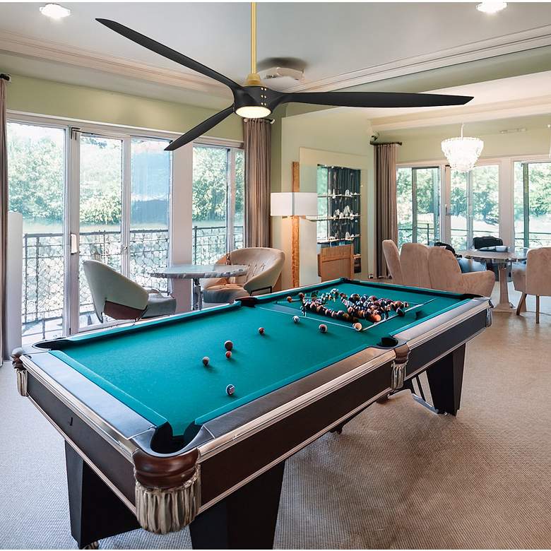 Image 5 Minka-Aire Pierce 84-in LED Legacy Brass Indoor 3-Blade Smart Ceiling Fan more views