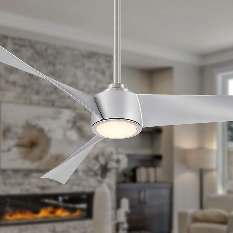 Image 1 Minka-Aire Pike 56-in LED Brushed Nickel Indoor 3-Blade Ceiling Fan
