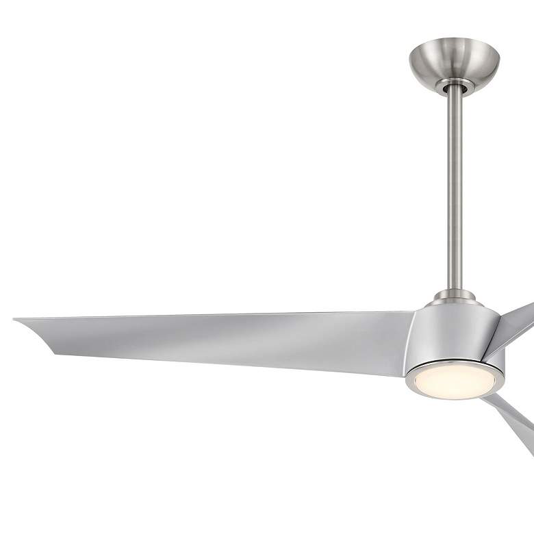 Image 4 Minka-Aire Pike 56-in LED Brushed Nickel Indoor 3-Blade Ceiling Fan more views