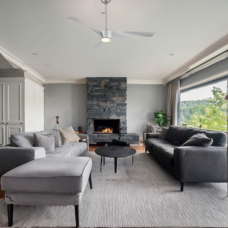 Image 6 Minka-Aire Pike 56-in LED Brushed Nickel Indoor 3-Blade Ceiling Fan more views