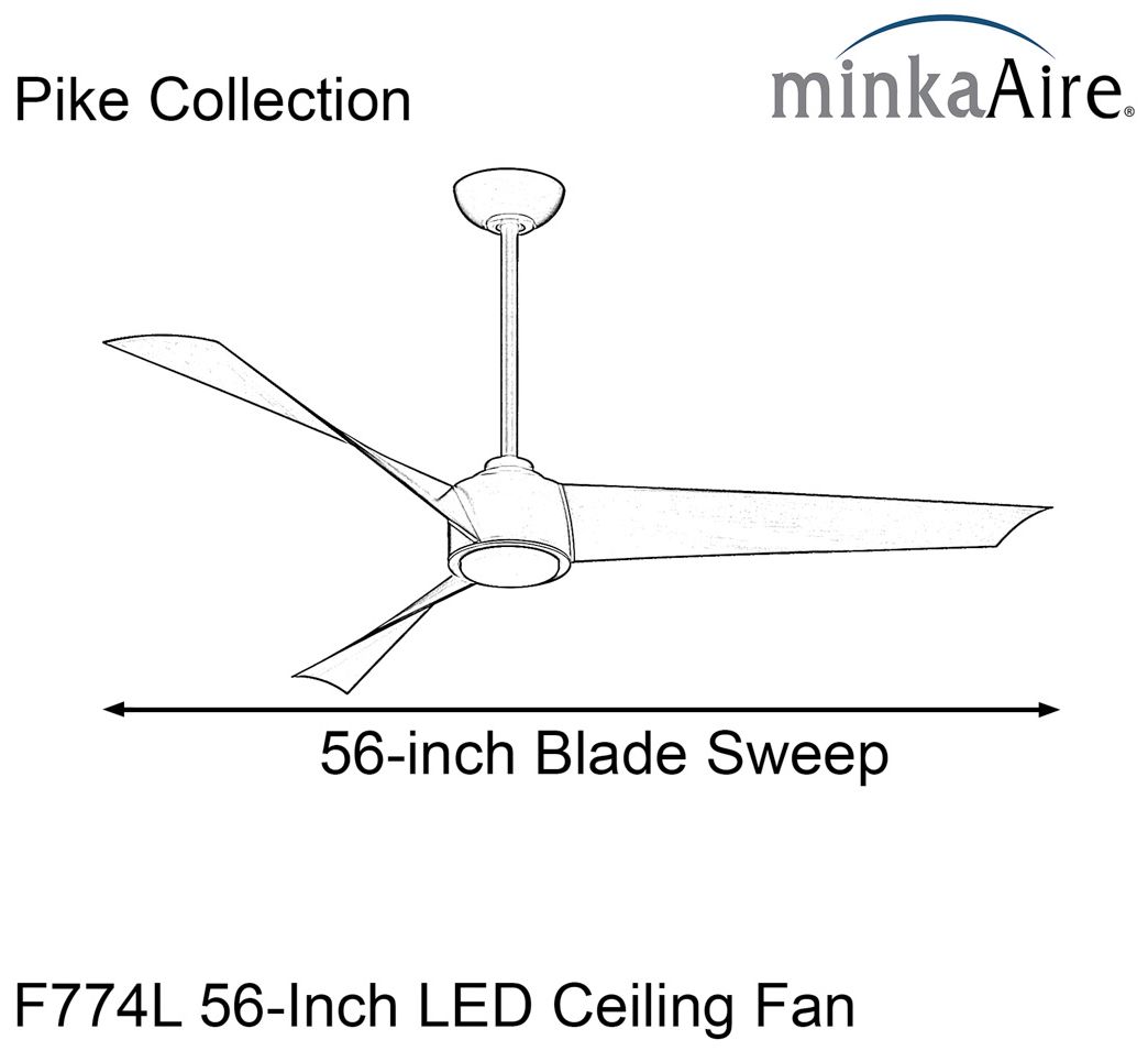 Image 7 Minka-Aire Pike 56-in LED Coal Black 3-Blade Ceiling Fan with Remote more views