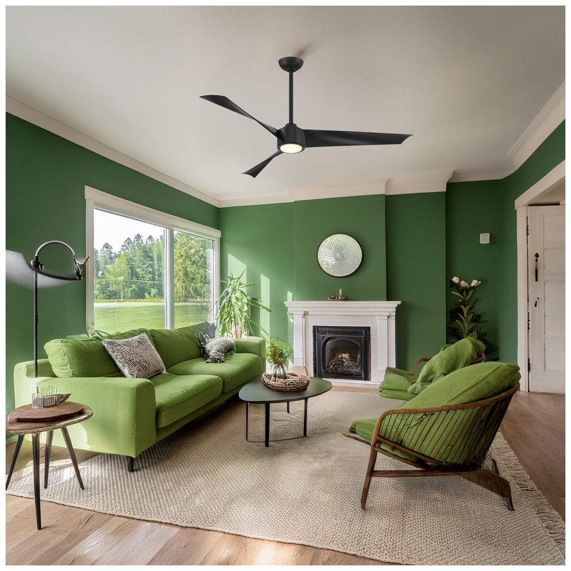 Image 5 Minka-Aire Pike 56-in LED Coal Black Indoor 3-Blade Ceiling Fan more views