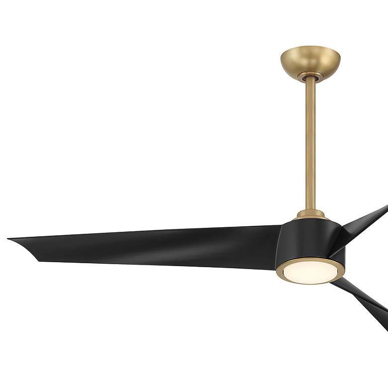 Image 4 Minka-Aire Pike 56-in LED Legacy Brass Indoor 3-Blade Ceiling Fan more views
