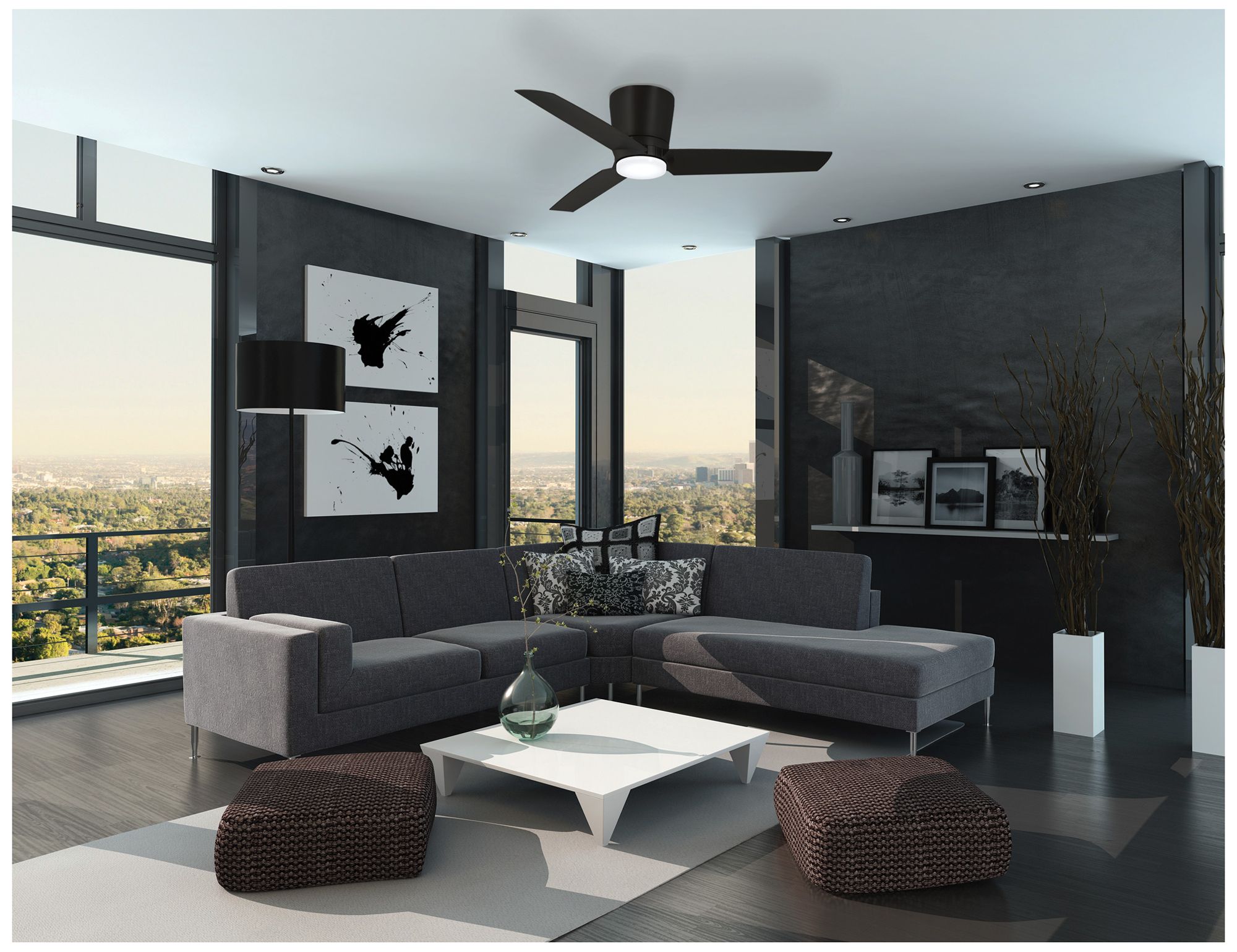 Image 6 Minka Aire Pure 48-inch LED Coal Black Ceiling Fan with Wall Control more views