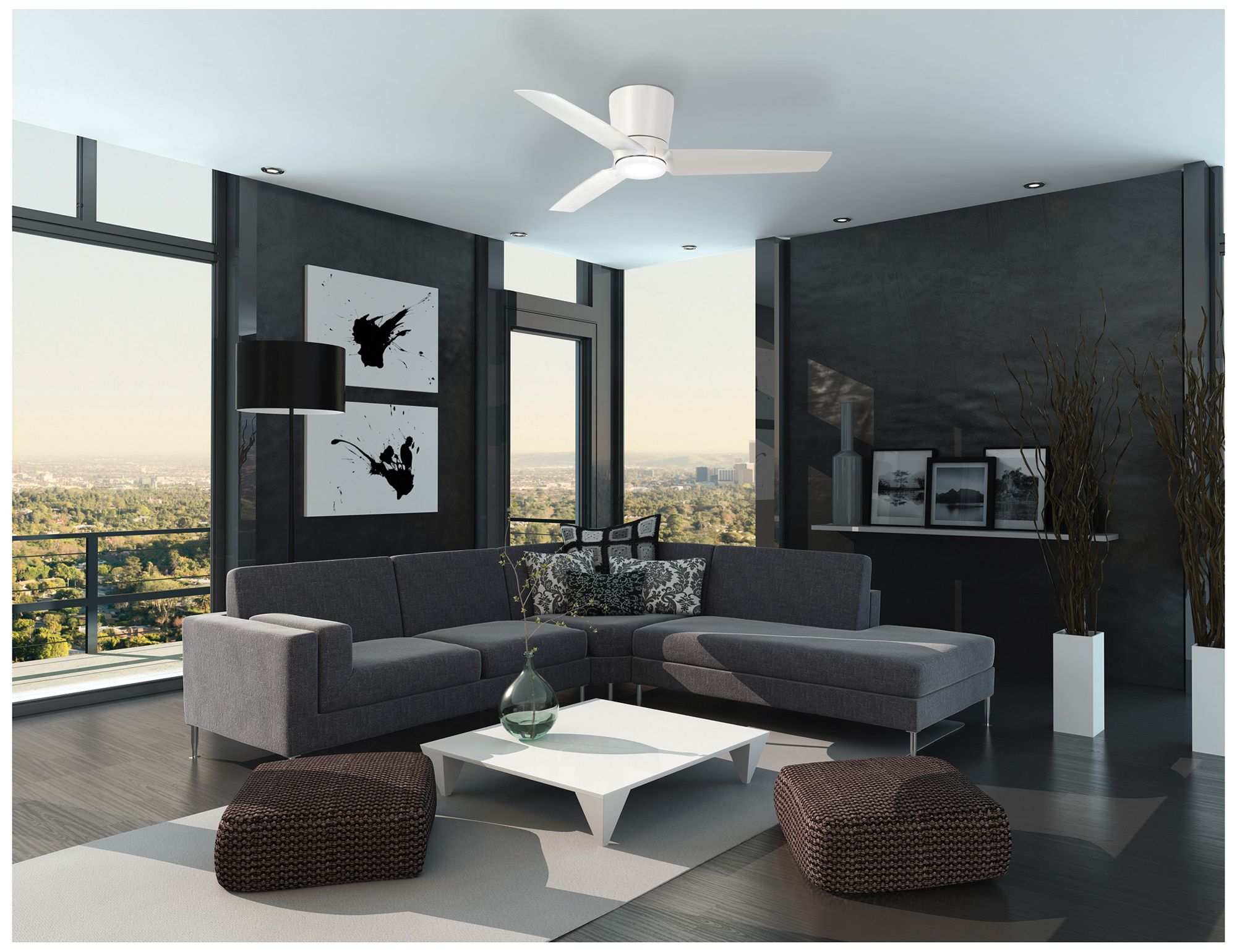 Image 5 Minka Aire Pure 48-inch LED Flat White Ceiling Fan with Wall Control more views