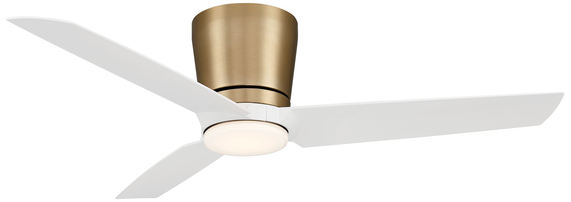 Image 2 Minka-Aire Pure 48in LED Brushed Brass and White 3-Blades Flush Ceiling Fan more views