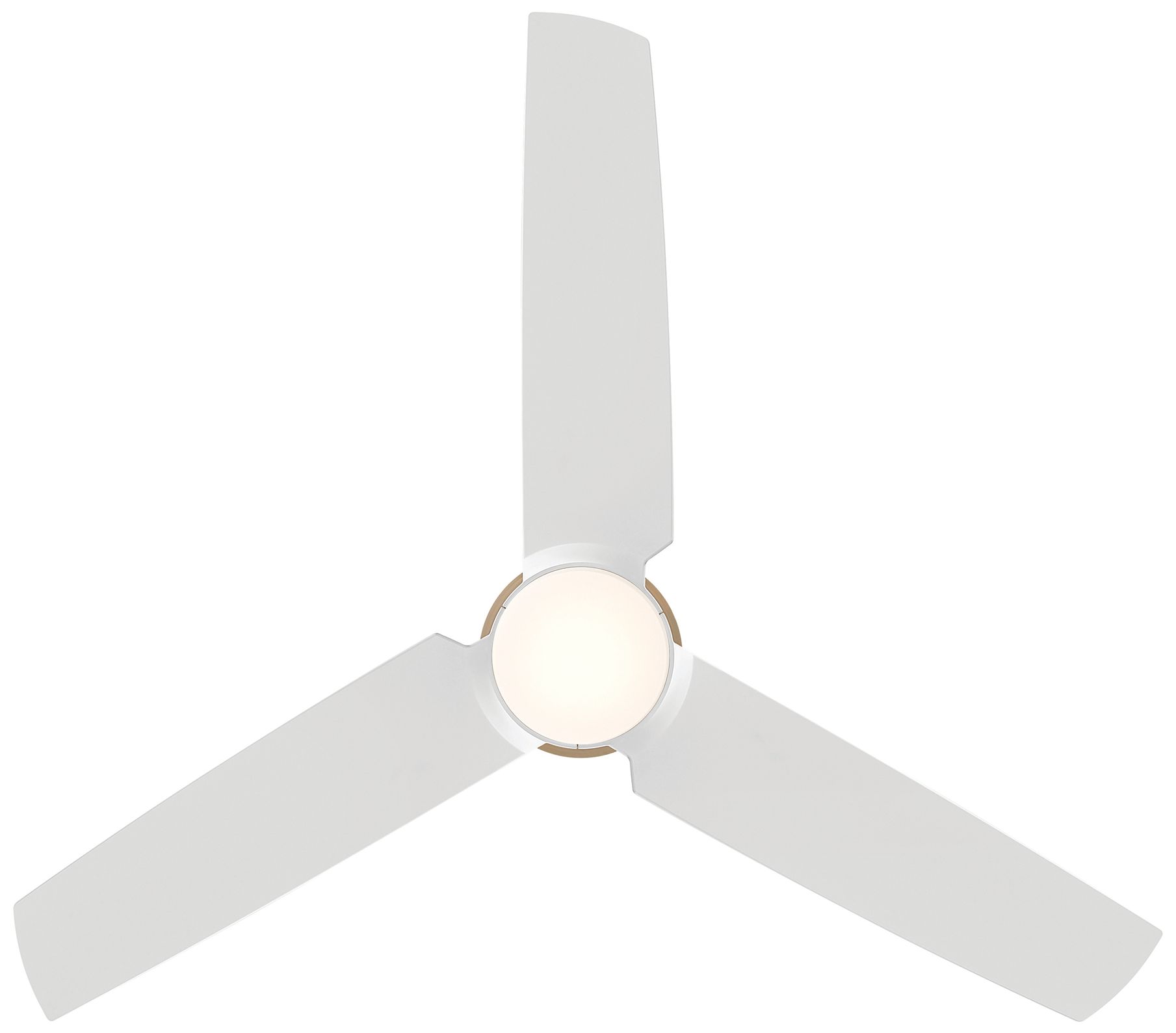 Image 4 Minka-Aire Pure 48in LED Brushed Brass and White 3-Blades Flush Ceiling Fan more views