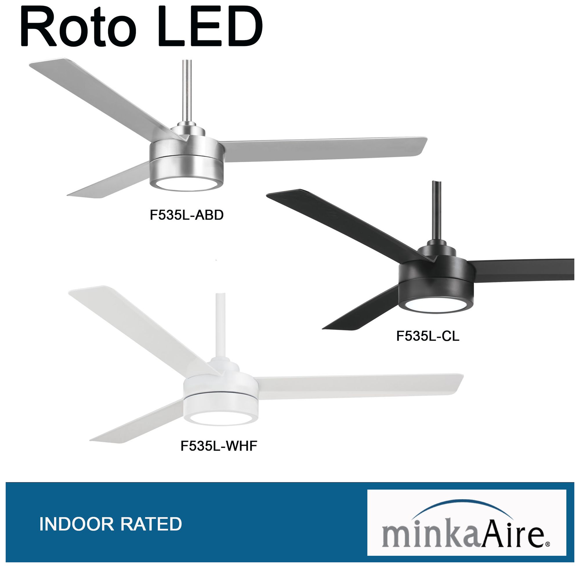 Image 5 Minka Aire Roto 52-in LED Brushed Aluminum Ceiling Fan with Remote Control more views