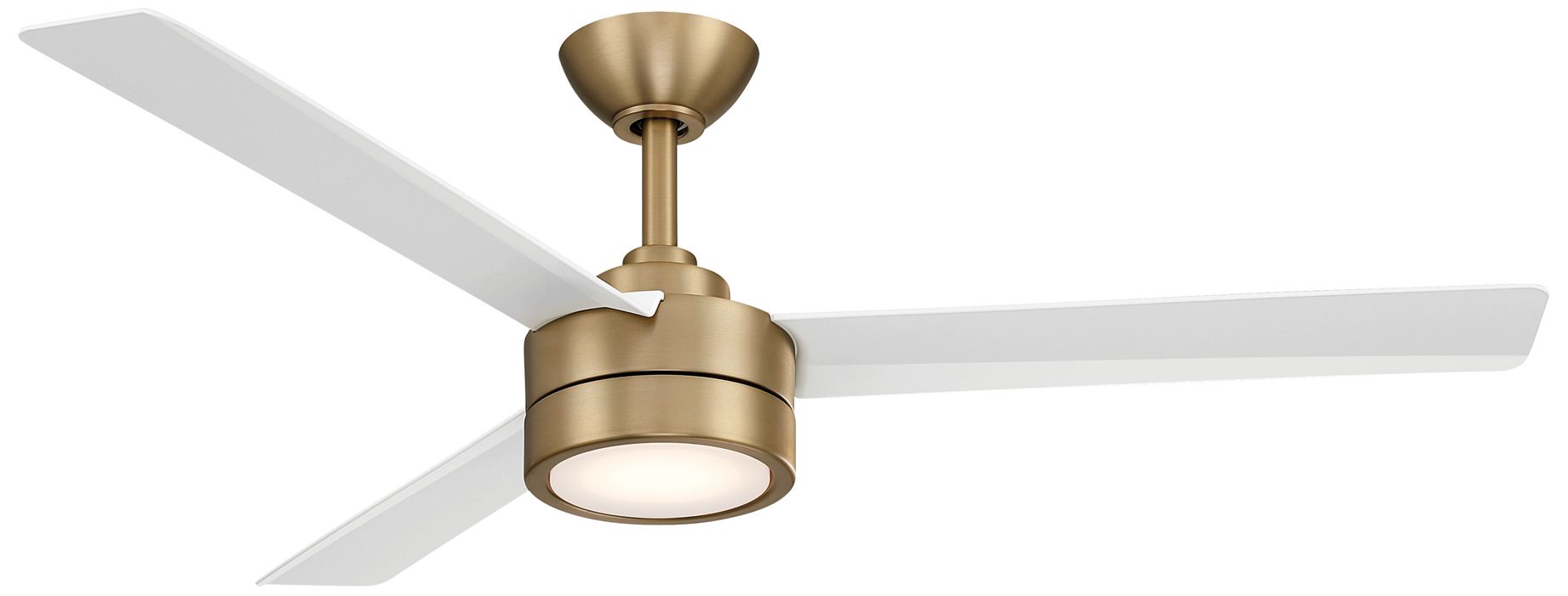 Image 2 Minka-Aire Roto 52-in LED Brushed Brass and White 3-Blades Ceiling Fan more views