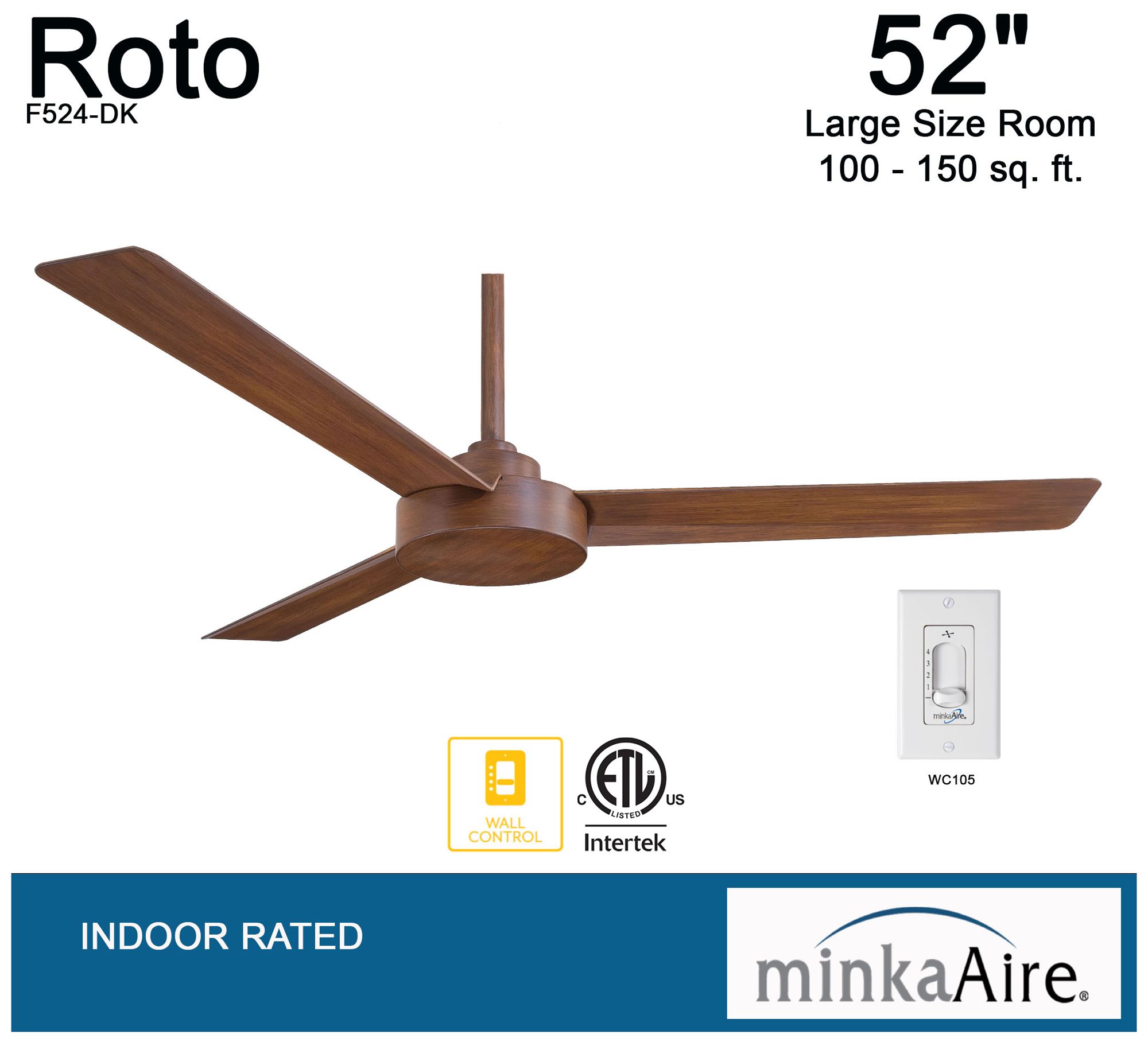 Image 7 Minka Aire Roto 52-inch Distressed Koa Ceiling Fan more views