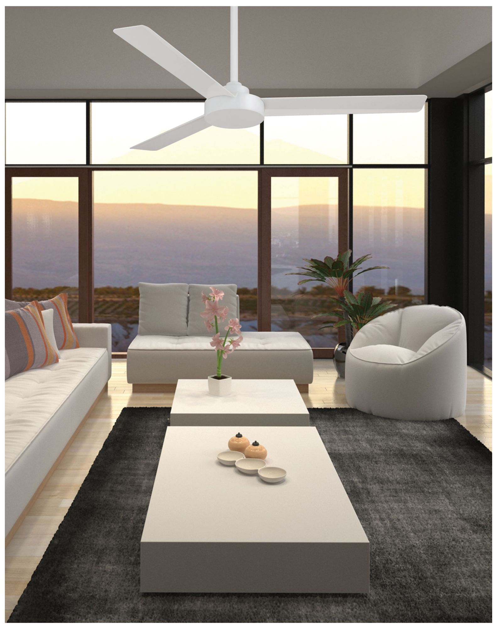 Image 6 Minka Aire Roto 52-inch Flat White Ceiling Fan more views