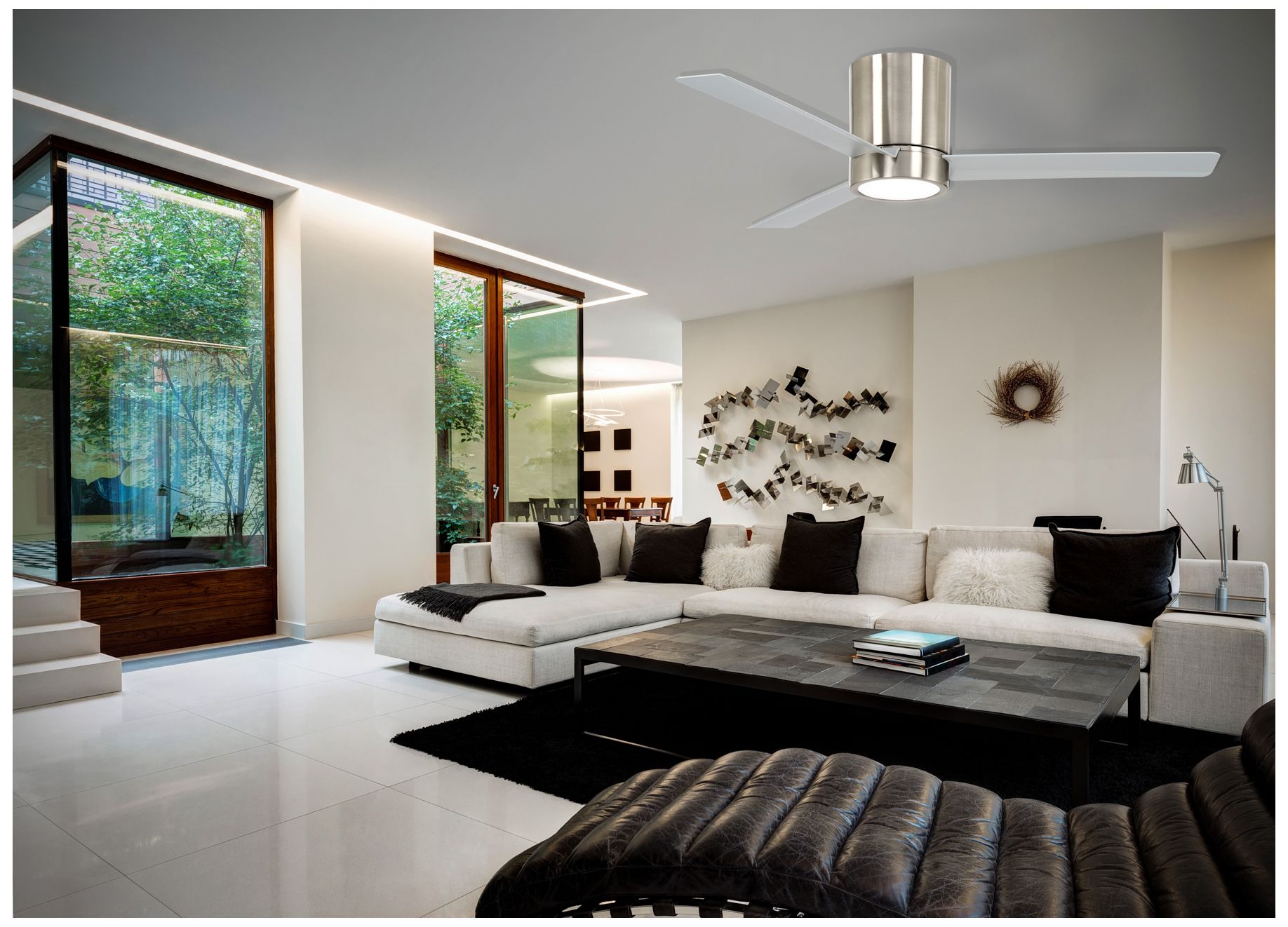 Image 5 Minka-Aire Roto Flush 52-inch LED Brushed Nickel Flush Mount Ceiling Fan more views
