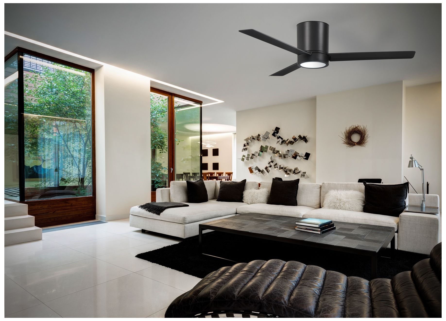 Image 4 Minka-Aire Roto Flush 52-inch LED Coal Black Flush Mount Ceiling Fan more views