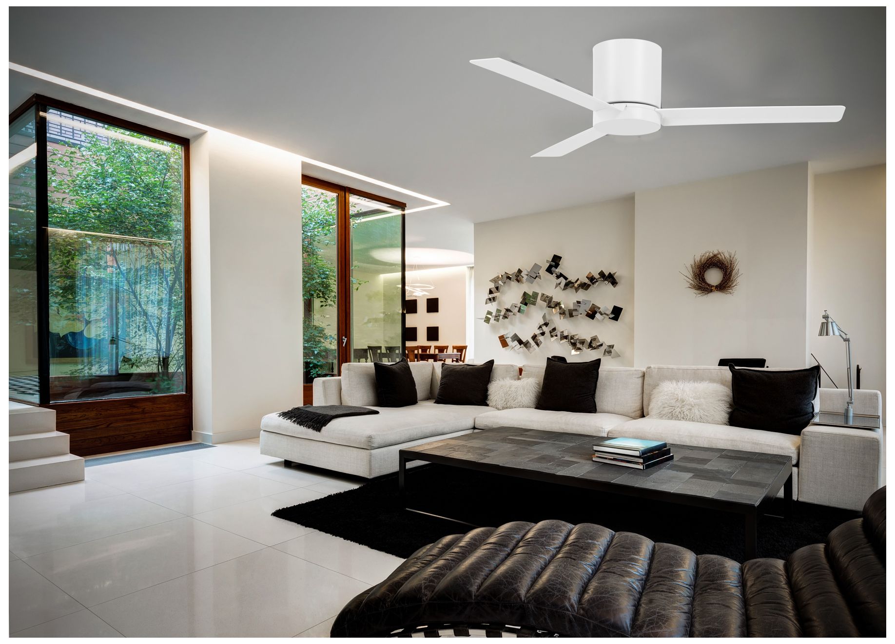 Image 4 Minka-Aire Roto Flush 52-inch LED Flat White Flush Mount Ceiling Fan more views
