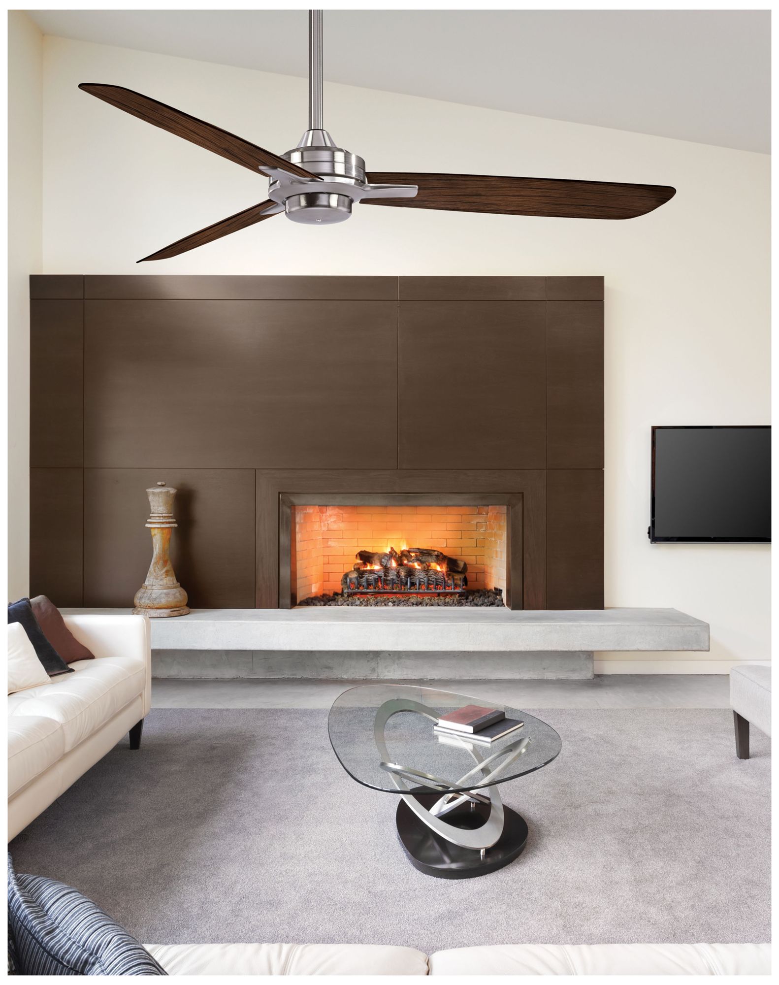 Image 5 Minka Aire Rudolph 52-inch Brushed Nickel and Medium Maple Ceiling Fan more views