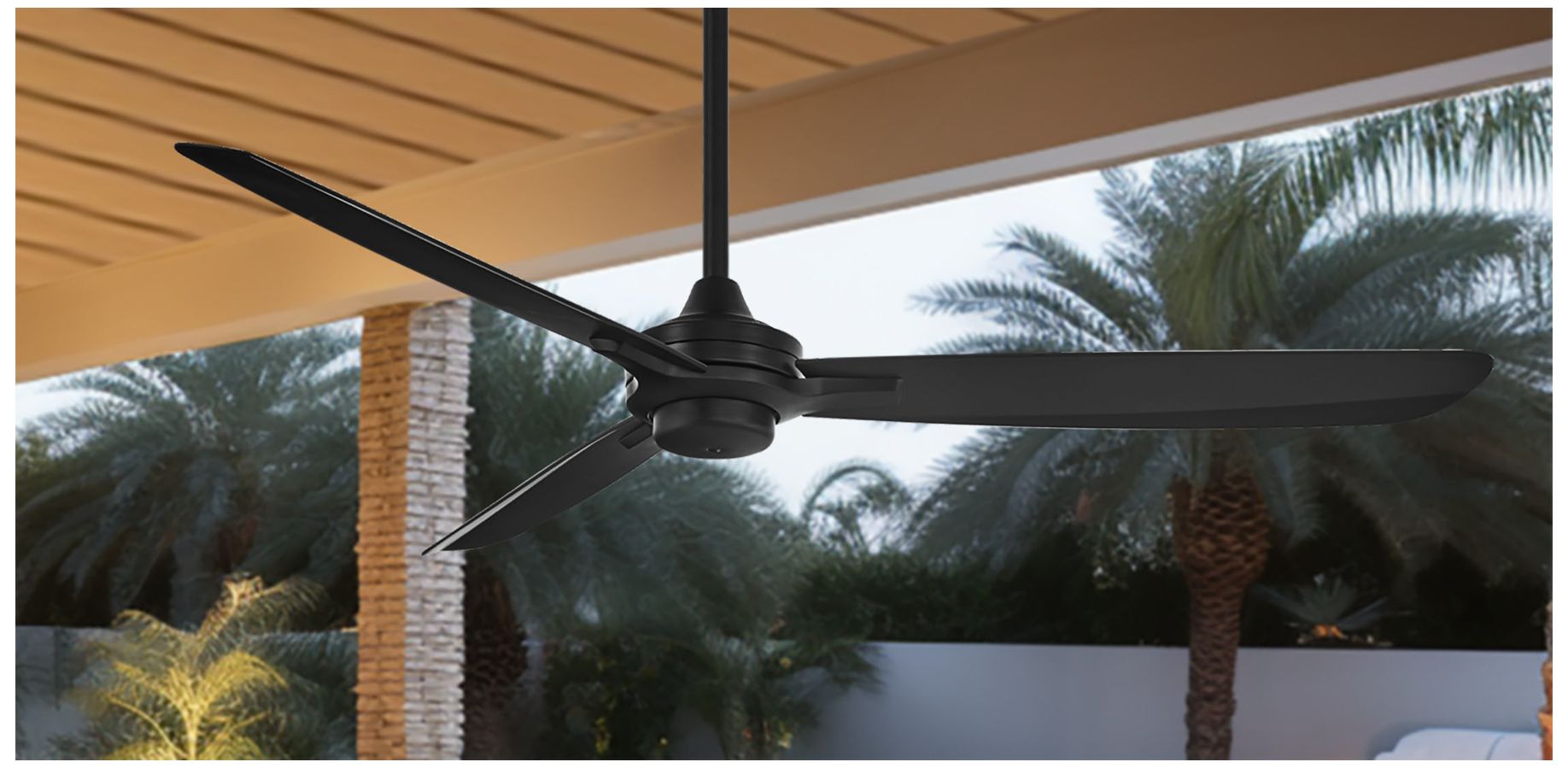 Image 4 Minka Aire Rudolph Wet 60-In Outdoor Black Ceiling Fan with Remote Control more views