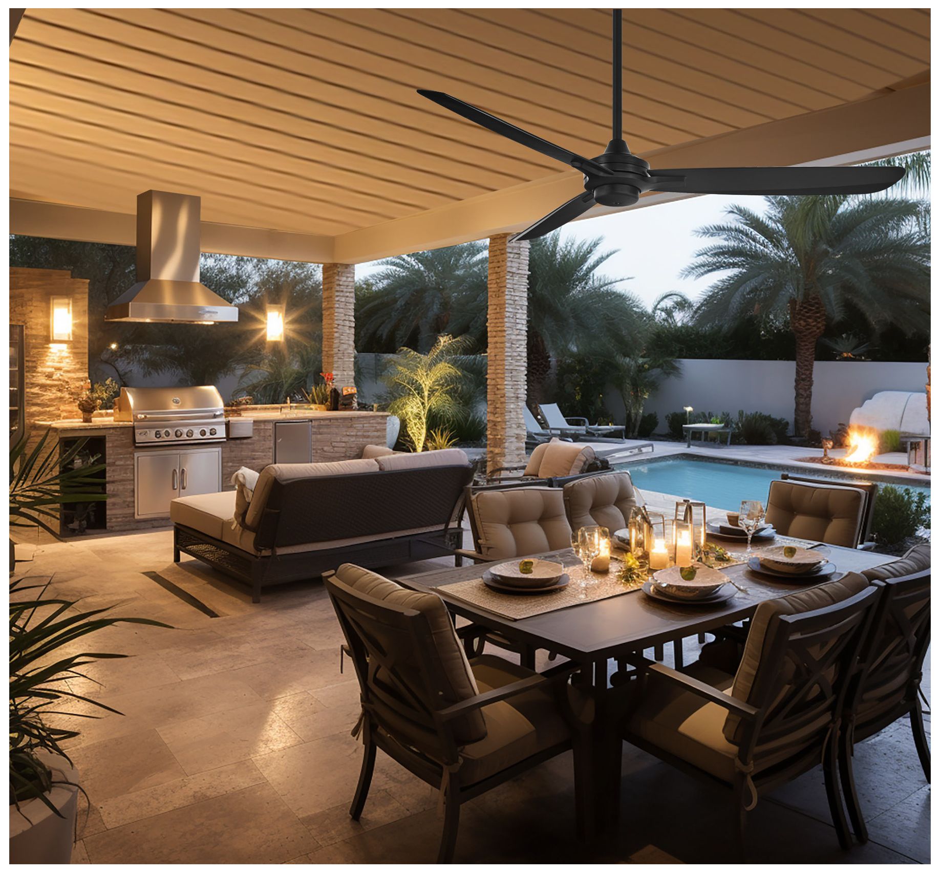 Image 6 Minka Aire Rudolph Wet 60-In Outdoor Black Ceiling Fan with Remote Control more views