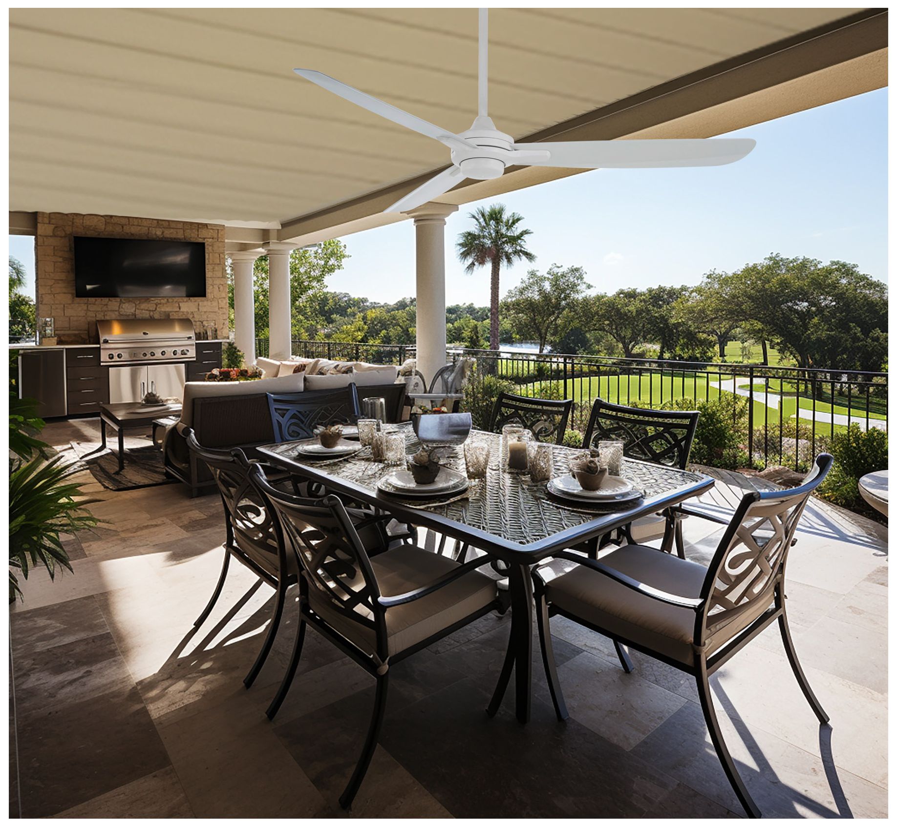 Image 6 Minka Aire Rudolph Wet 60-In Outdoor Flat White Ceiling Fan with Remote more views
