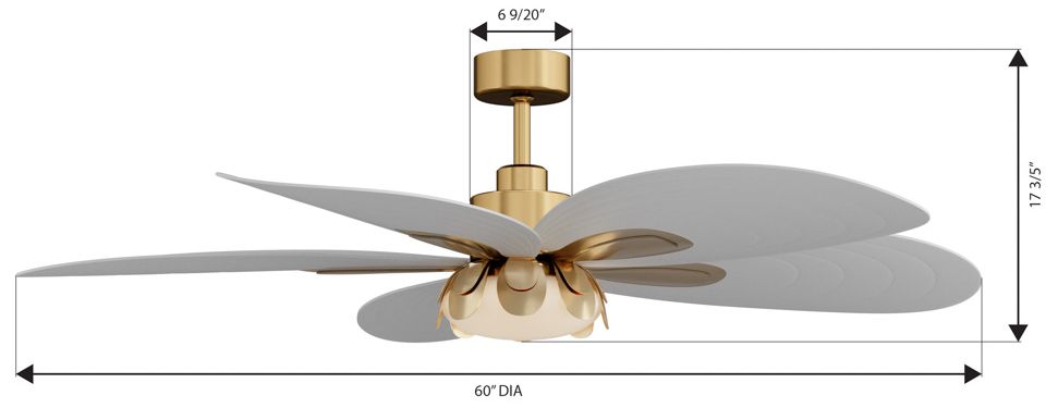 Image 7 Minka Aire Saltcress 60-in CCT LED Brass Covered Patio 5-Blade Ceiling Fan more views