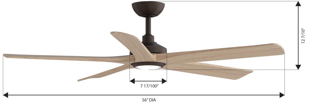 Image 7 Minka Aire Seressa 56in CCT LED Dark Bronze Cover Patio 5-Blade Ceiling Fan more views