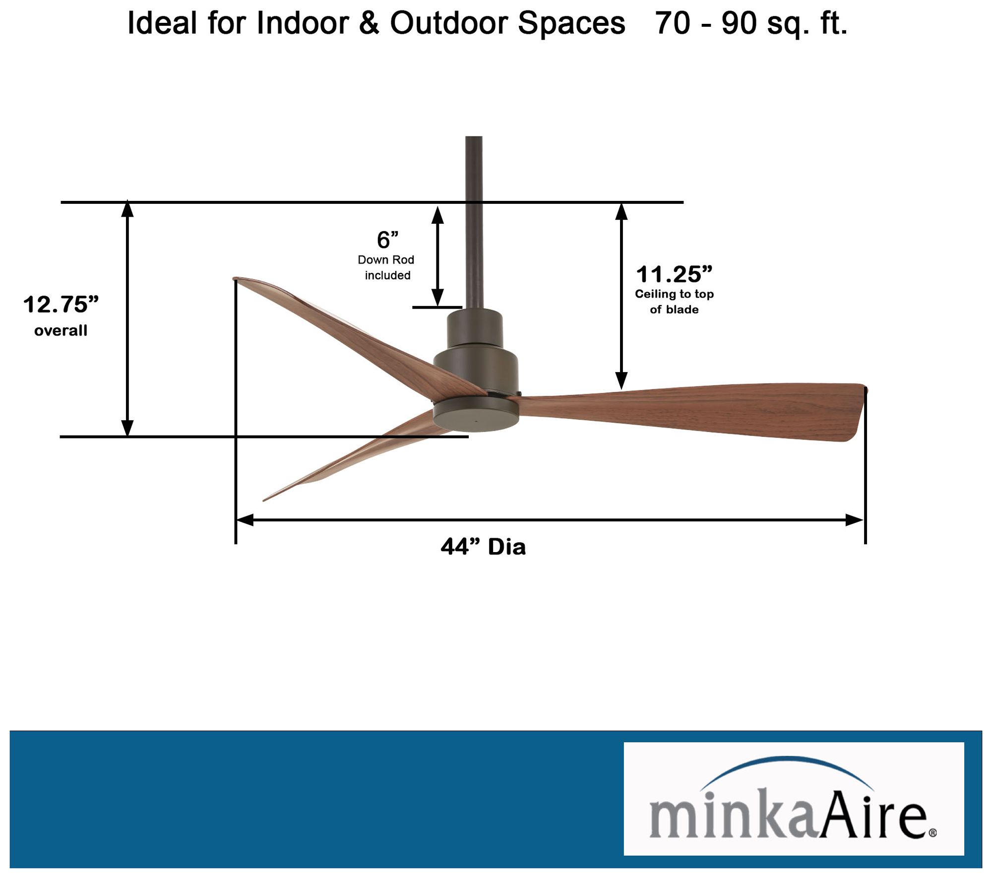Minka Aire Simple 44-inch Oil Rubbed Bronze Outdoor Ceiling Fan