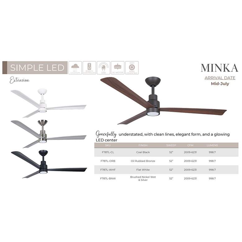 Image 2 Minka-Aire Simple 52-in LED Brushed Nickel Wet Outdoor 3-Blade Ceiling Fan more views