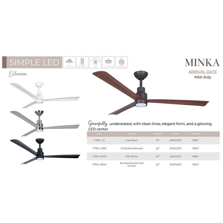 Image 2 Minka-Aire Simple 52-in LED Oil Rubbed Bronze Outdoor 3-Blade Ceiling Fan more views