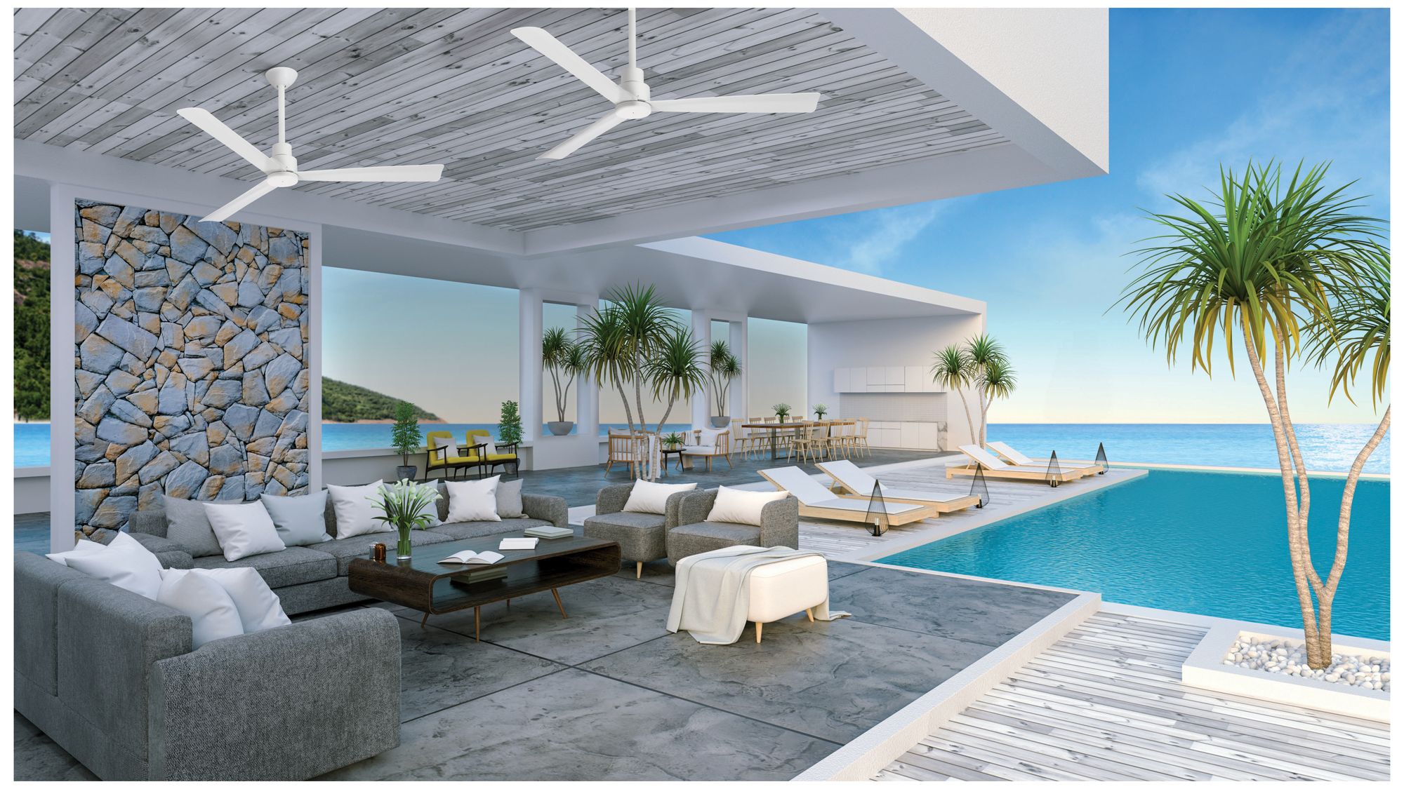 Image 5 Minka Aire Simple 52-inch Flat White Outdoor Ceiling Fan more views