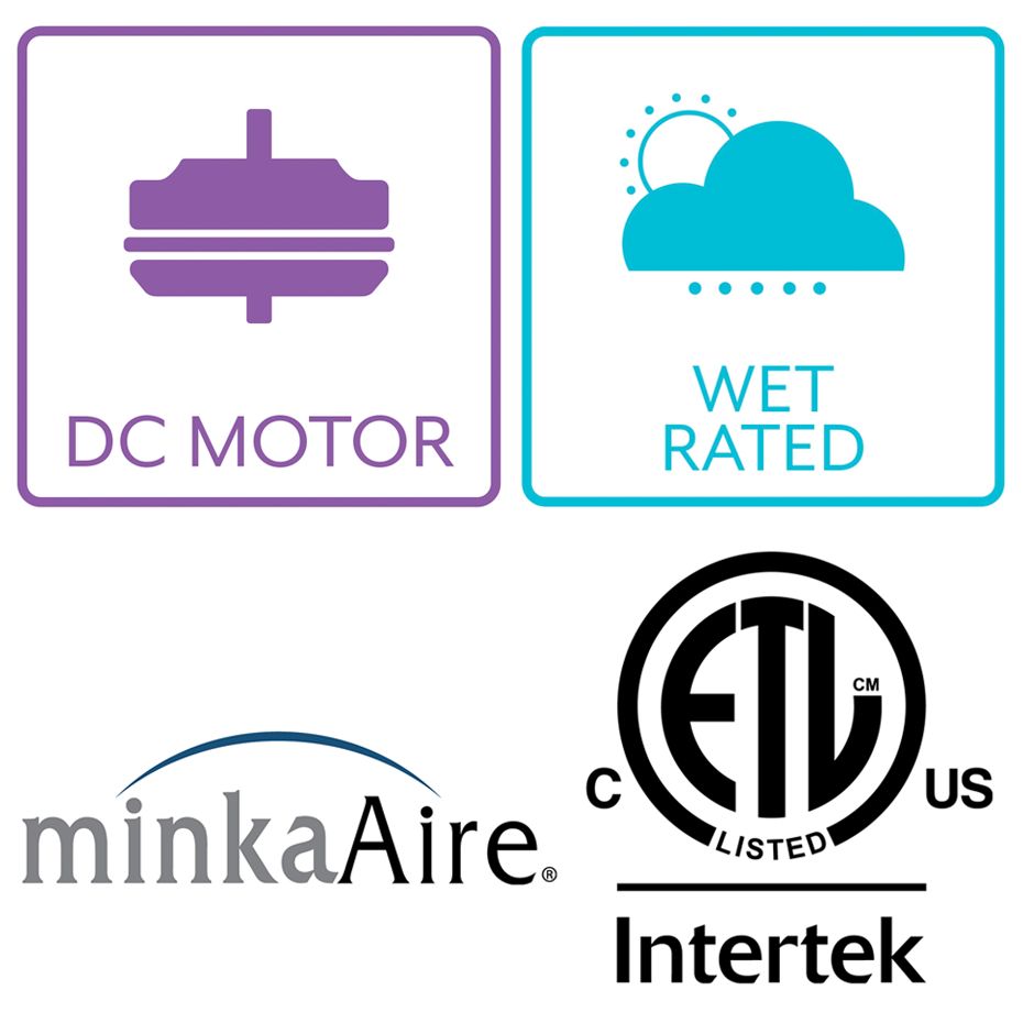 Image 6 Minka-Aire Simple 65-inch LED Coal Black Outdoor Ceiling Fan with Remote more views