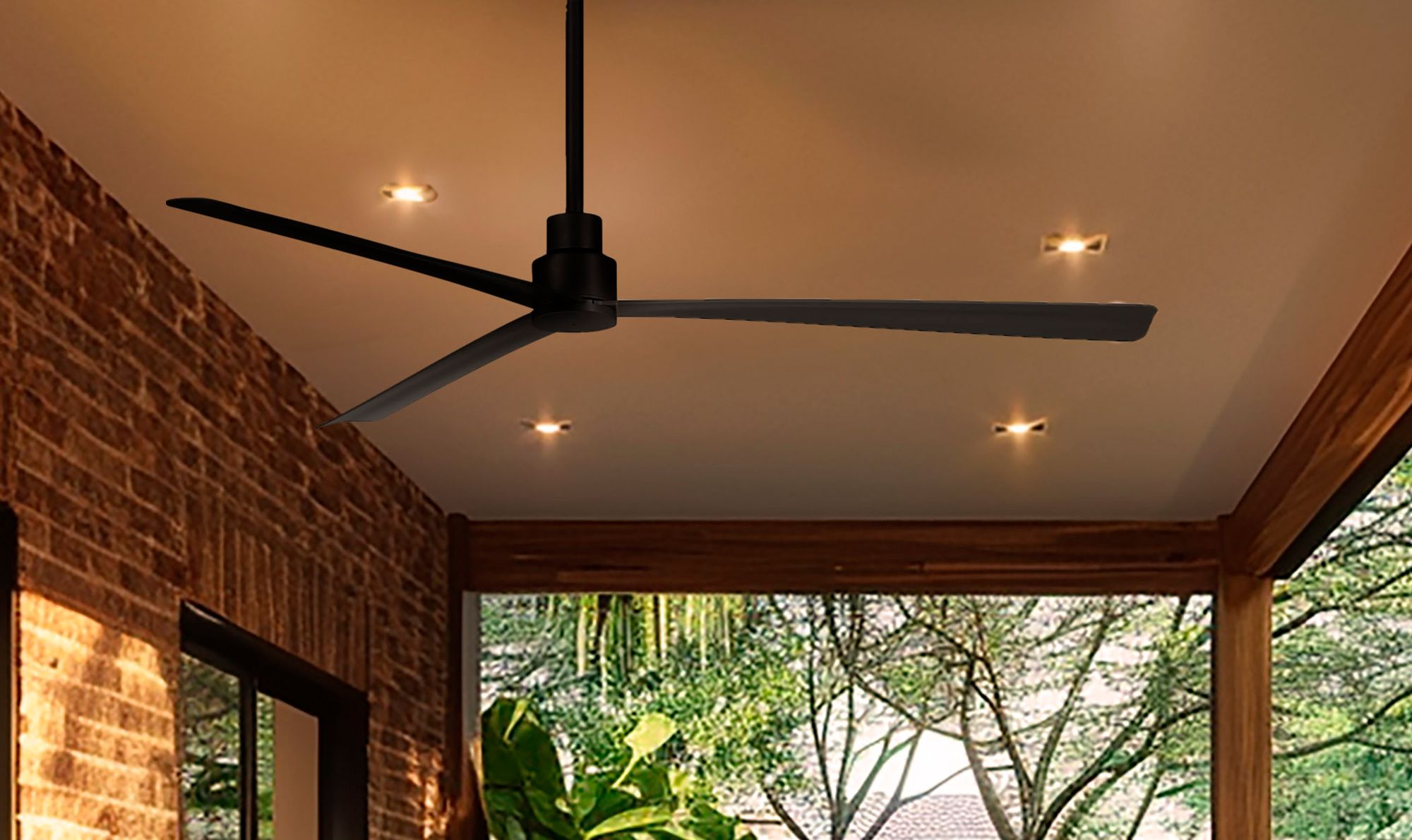 Minka-Aire Simple 65-inch LED Coal Black Outdoor Ceiling Fan with Remote