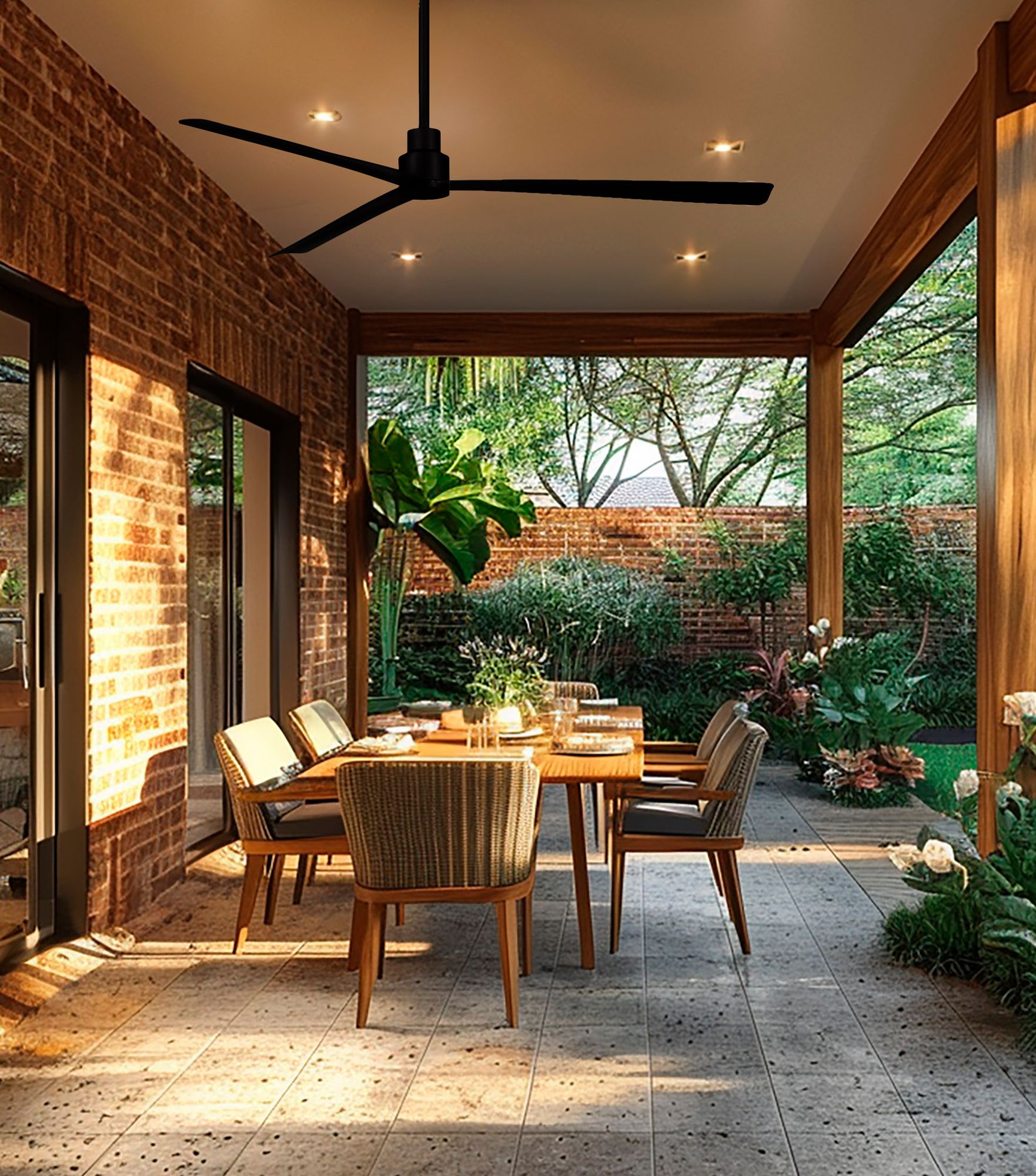 Minka-Aire Simple 65-inch LED Coal Black Outdoor Ceiling Fan with Remote