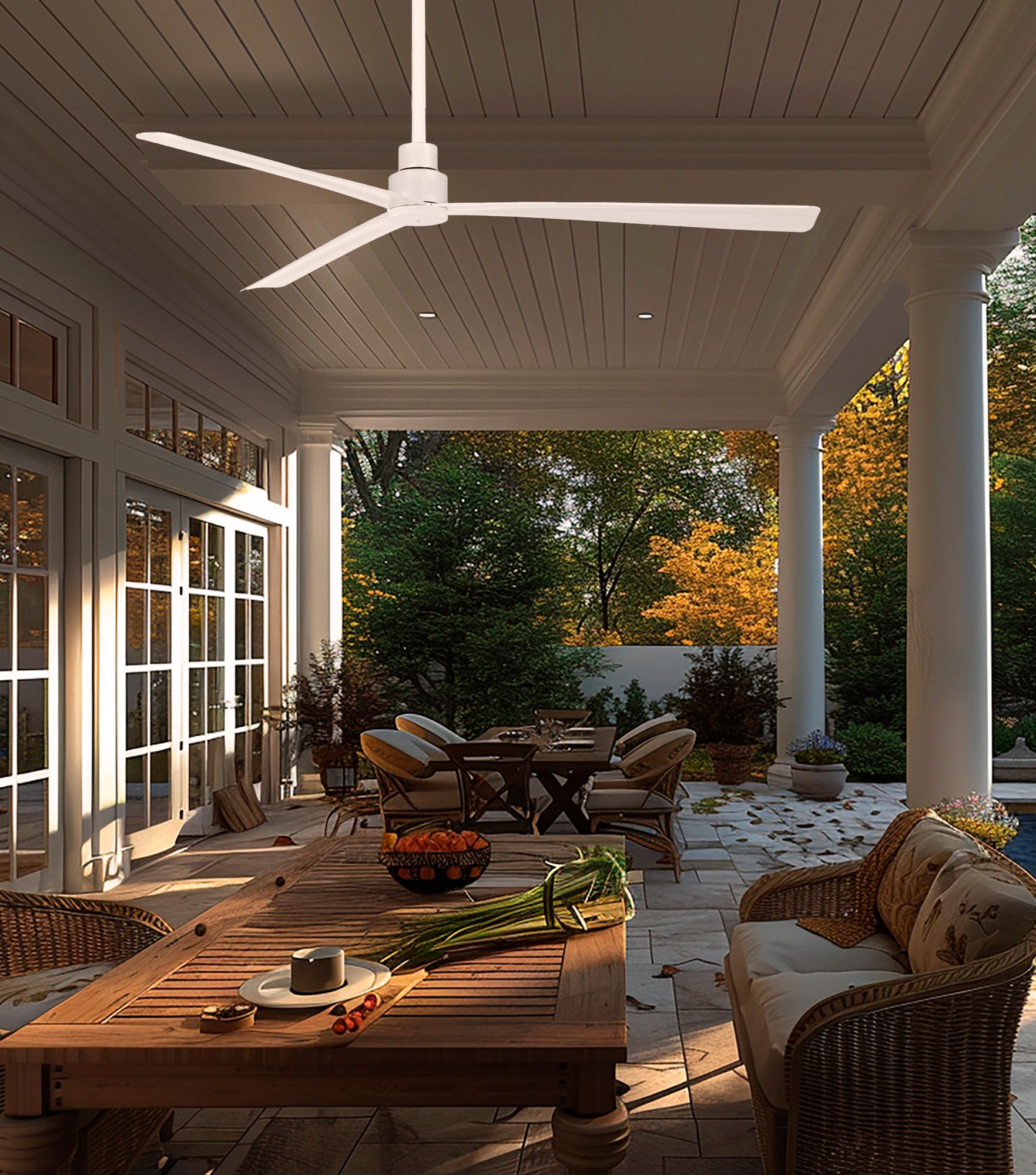 Image 6 Minka-Aire Simple 65-inch LED Flat White Outdoor Ceiling Fan with Remote more views